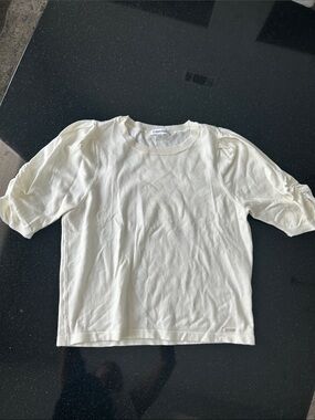 Calvin Klein Cream Short-Sleeve Puff-Sleeve Kids Tee